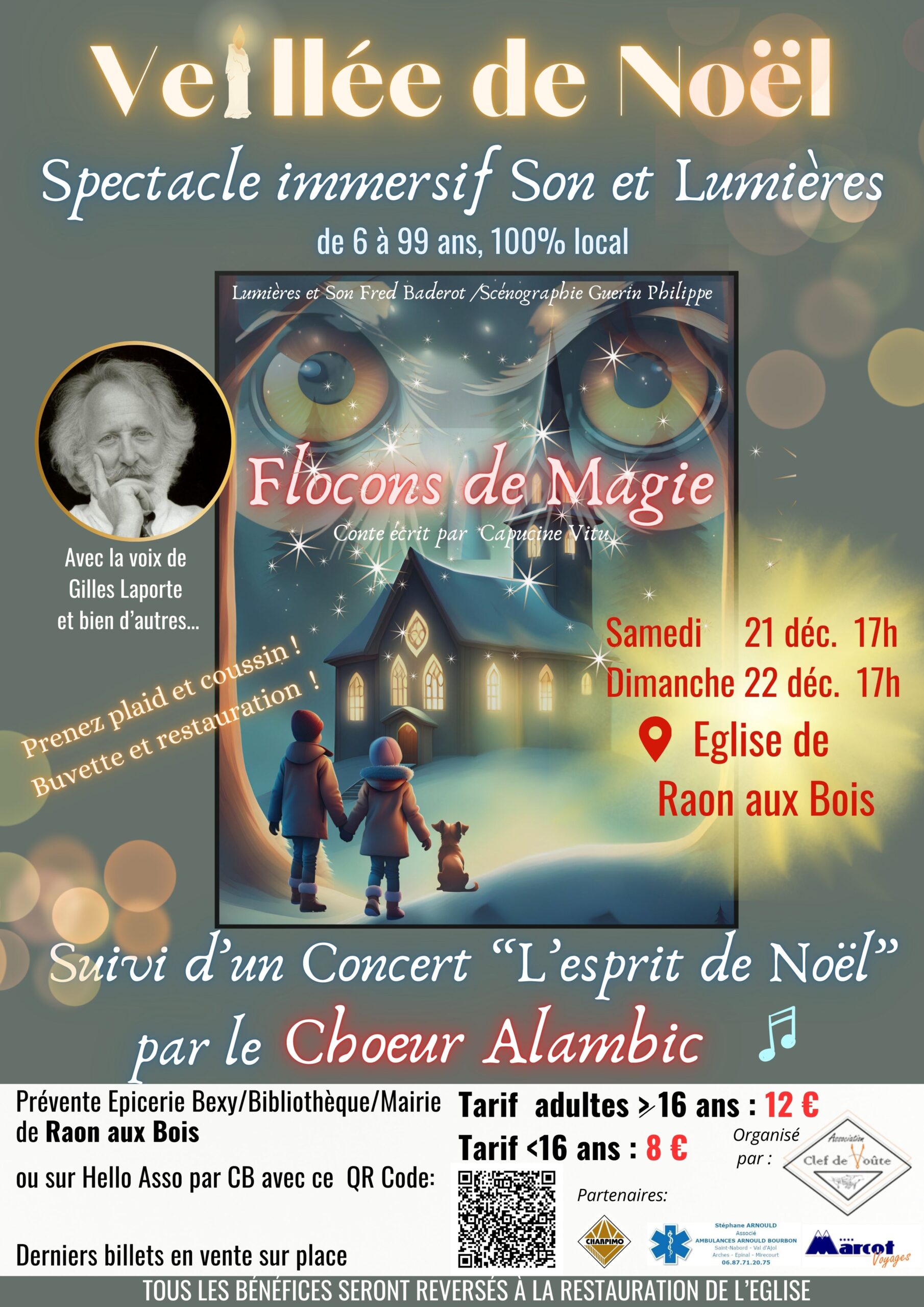 VEILLÉE DE NOEL, SPECTACLE SONS & LUMIERES et CONCERT à RAON-AUX-BOIS